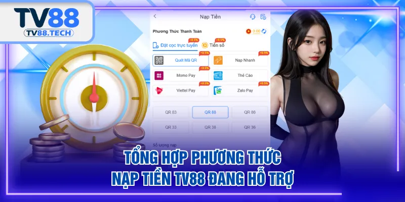 Tổng hợp phương thức nạp tiền TV88 đang hỗ trợ